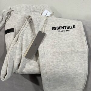 Fear of God Essentials Light Oatmeal Sweatpants